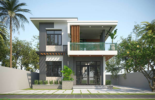 Thiết kế nhà hai tầng hiện đại tại Minh Hóa - Quảng Bình