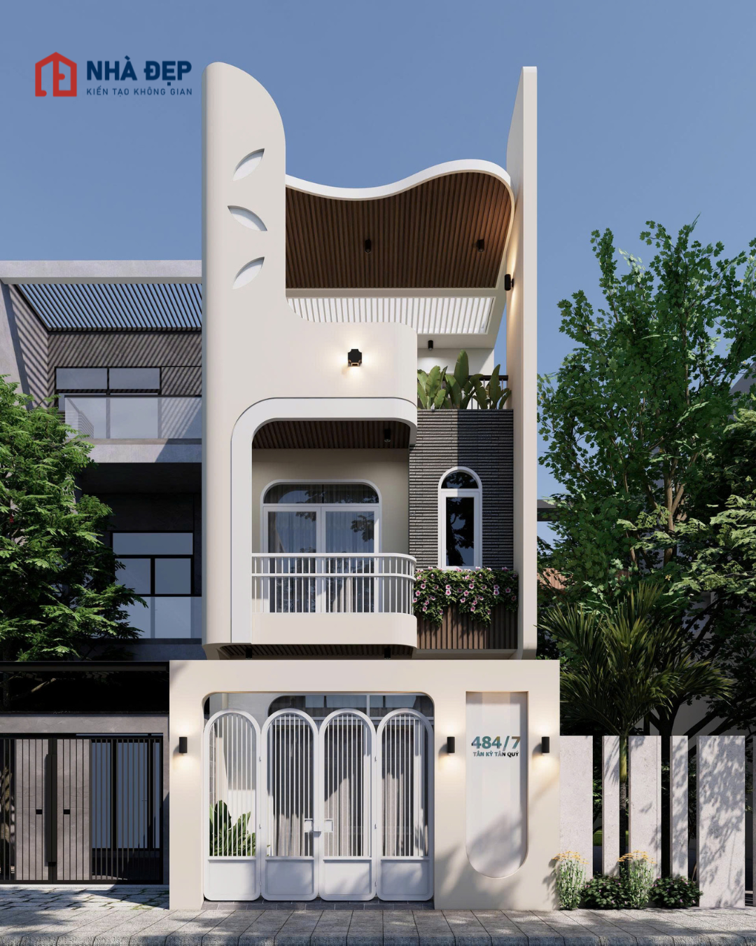 Thiết kế nhà phố 1 trệt 2 lầu 5x15m hiện đại tại Tân Phú