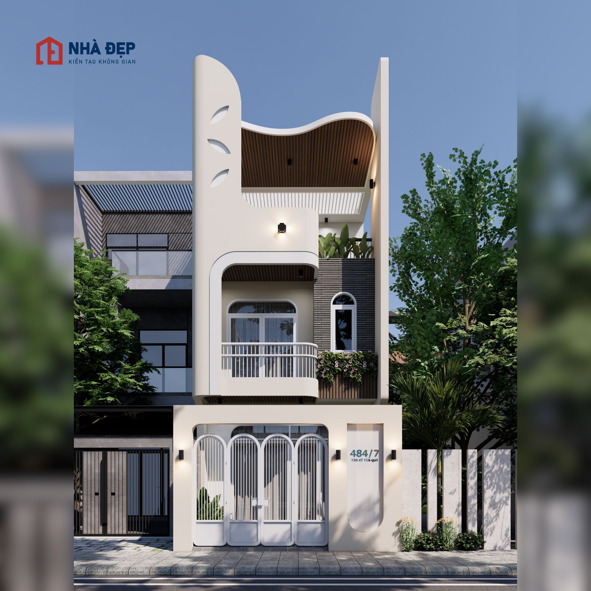 Thiết kế nhà phố 1 trệt 2 lầu 5x15m hiện đại tại Tân Phú