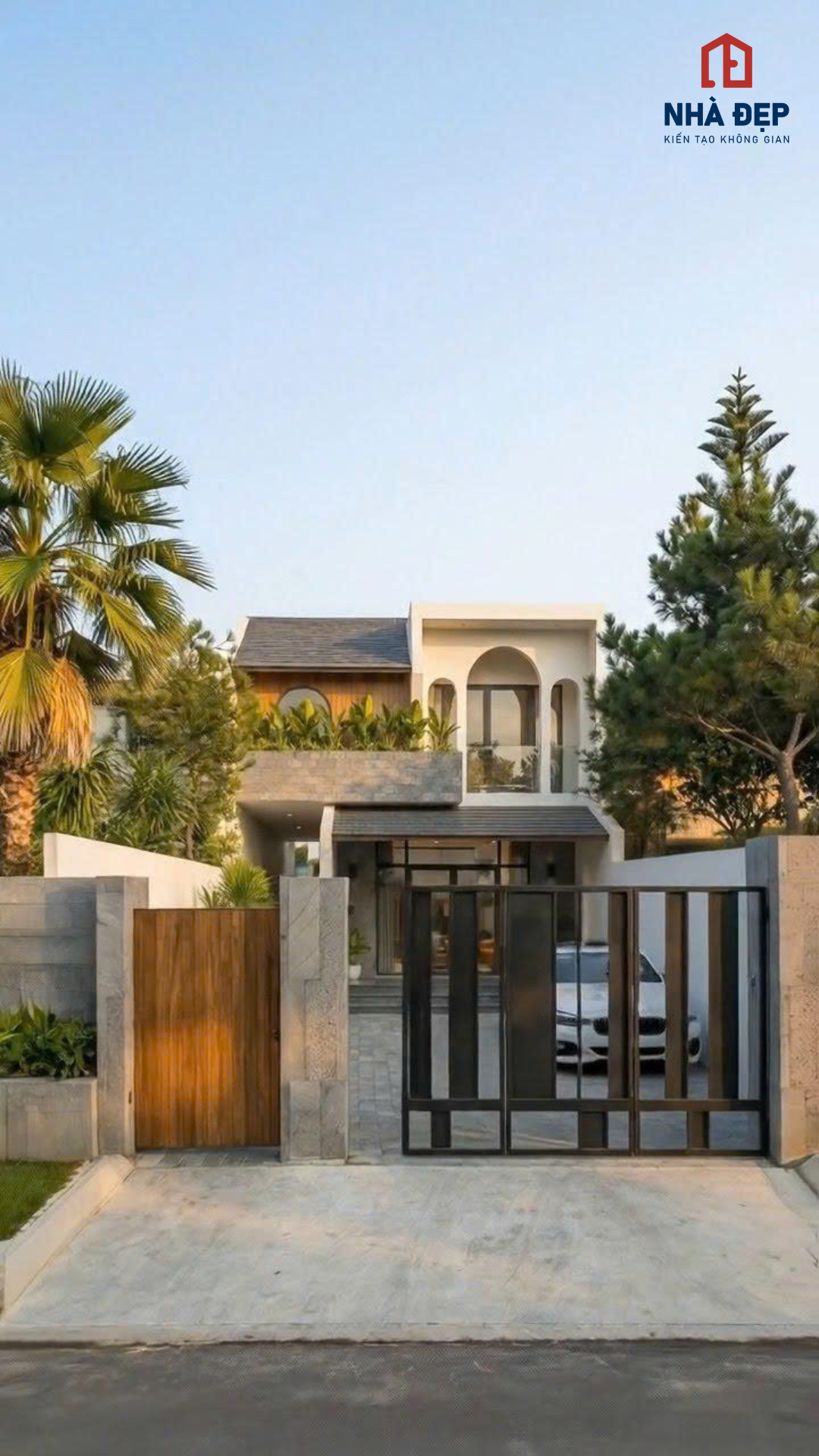 Thiết kế biệt thự phong cách Tropical 2 tầng 7x20m tại Bình Thuận