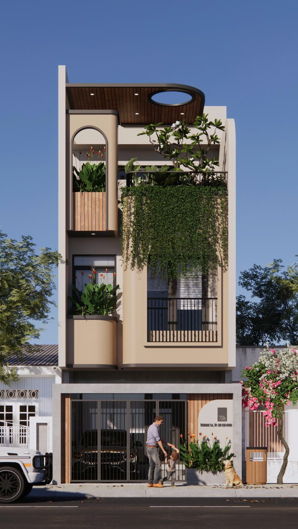 Nhà phố 3 tầng 5×15 hiện đại